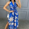 Vestido Verão Estampado - Nude/Azul - Rede Guria Store