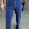 Calça Jeans Wide Leg Básica - Lavagem Escura - Rede Guria Store