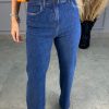 Calça Jeans Wide Leg Básica - Lavagem Escura - Rede Guria Store