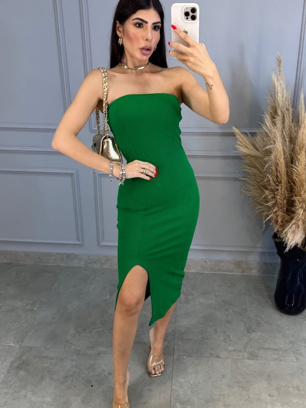 Vestido Gabi Ana Ruga - Verde - Rede Guria Store