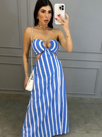 Vestido Marina Listrado - Azul - Rede Guria Store