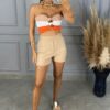Cropped Nó Tricot - Laranja/Nude - Rede Guria Store