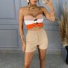Cropped Nó Tricot - Laranja/Nude - Rede Guria Store