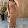 Vestido Amanda Ana Ruga Manga Curta - Caramelo - Rede Guria Store